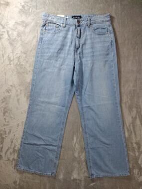 Aeropostale High Rise Wide Leg Jeans Womens 12 Baggy Y2K Light Wash Boho Retro